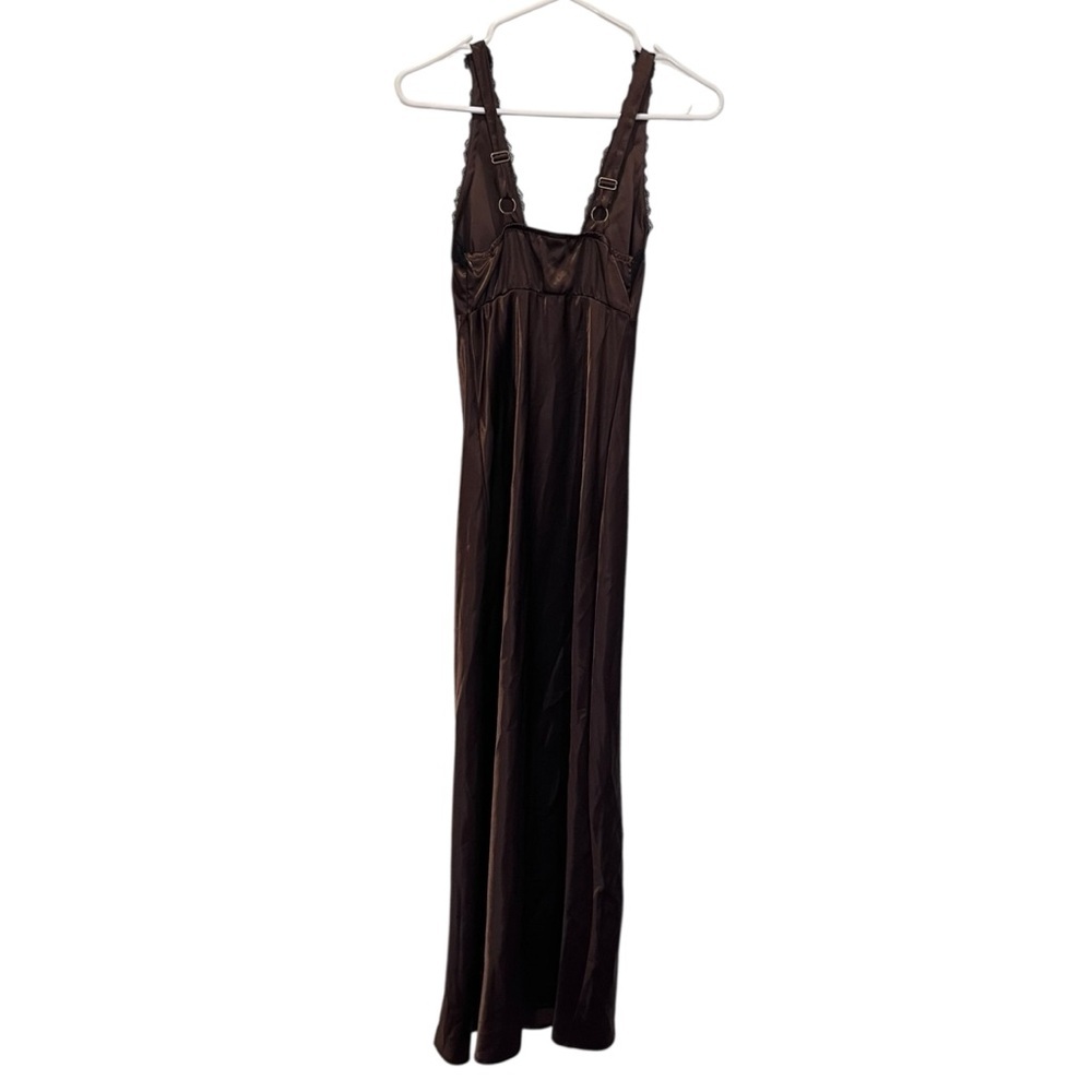 wild fable brown black lace trim v neck maxi dress fairy gnome grunge ecogoth - Picture 4 of 12